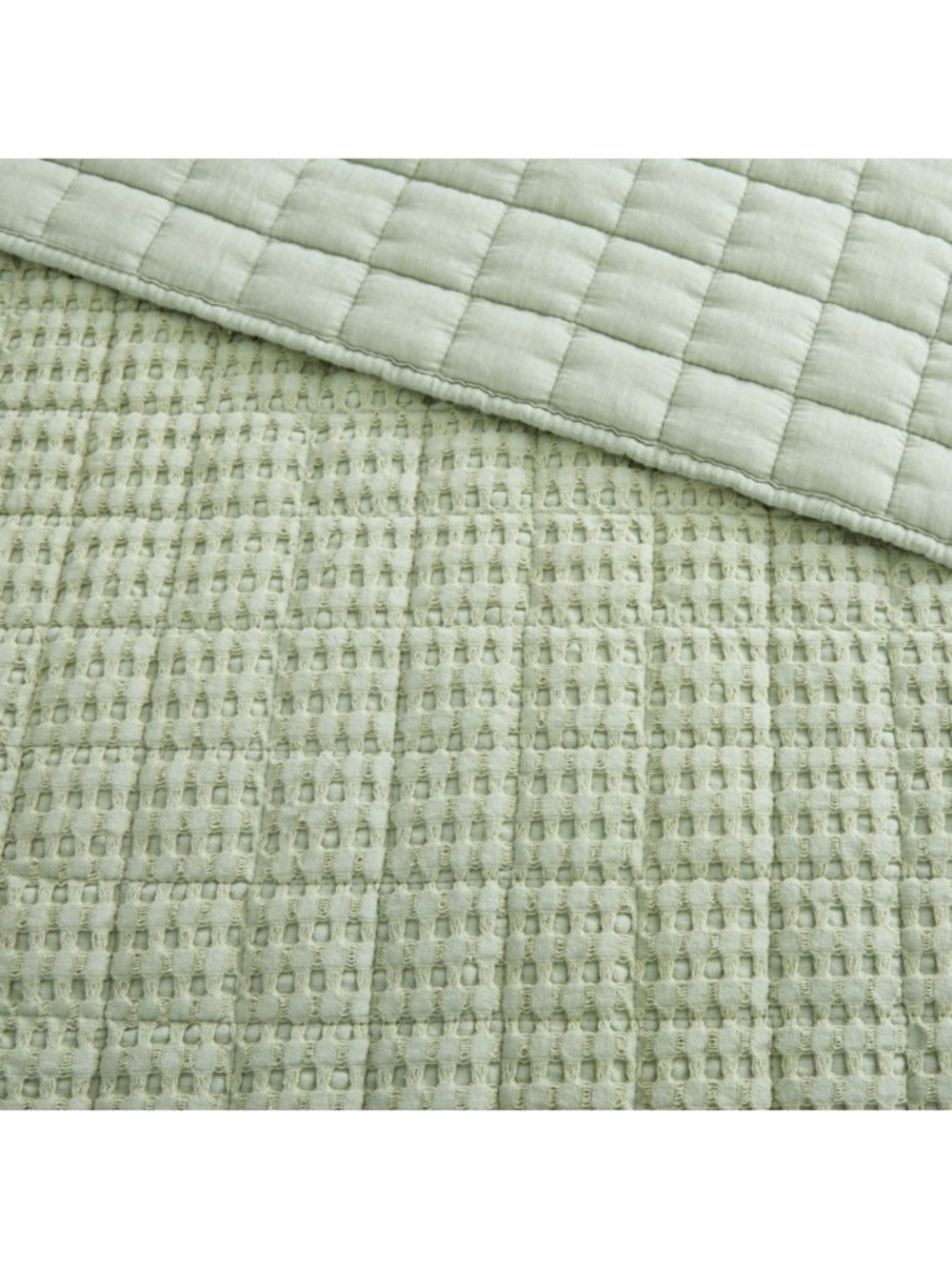 Levtex Sage Green Waffle Quilted Quilt